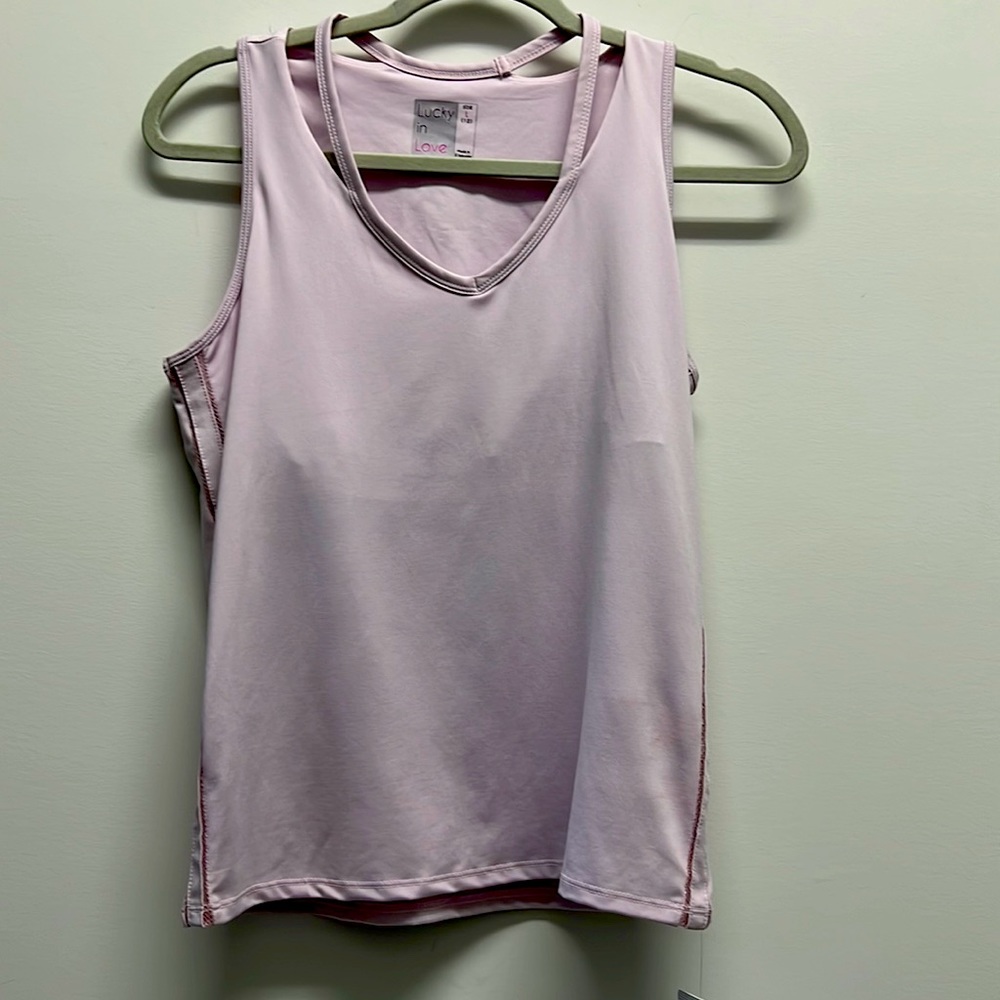 Lucky in Love sleeveless fitted top. Lavender sz Large